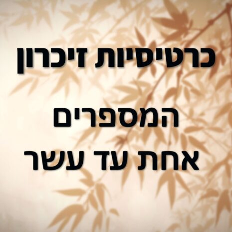 כרטיסיות זיכרון מספרים - שער